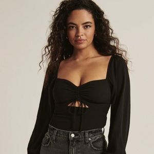 ABERCROMBIE CINCH FRONT BLOUSE